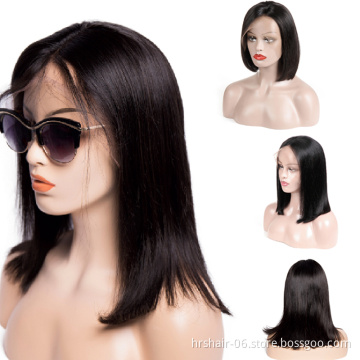 13*4 4*4 13*1 T lace bob wig silky Virgin Cuticle Aligned Brazilian natural color Human Hair wig wholesale price for black woman